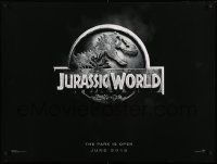8p677 JURASSIC WORLD teaser DS British quad '15 Jurassic Park sequel, cool image of the new logo!