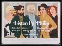 8p686 LISTEN UP PHILIP British quad '14 Jason Schwartzman in title role, art by Anna Katrina Bak!
