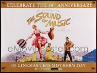 8p714 SOUND OF MUSIC advance DS British quad R15 classic art of Andrews & top cast by Terpning!