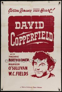 8p029 DAVID COPPERFIELD Canadian 1sh R50s Bartholomew, Fields, Charles Dickens' classic story!