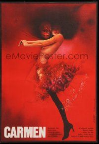 8p065 CARMEN Czech 11x17 '84 Antonio Gades & Laura Del Sol, cool art of sexy flemenco dancer!