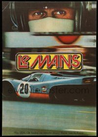 8p071 LE MANS Czech 11x16 '73 best close up of race car driver Steve McQueen!