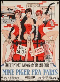 8p179 LES GIRLS Danish '59 Gene Kelly + sexy Mitzi Gaynor, Kay Kendall & Taina Elg, colorful!