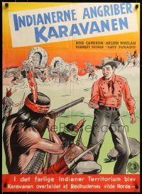 8p192 SAN ANTONE Danish '56 artwork of cowboy Rod Cameron & Katy Jurado, both holding guns!