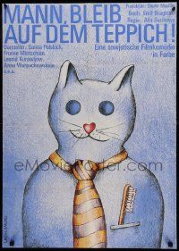 8p631 SUETA SUET East German 23x32 '81 Galina Surikova, great artwork of cat by Lachermund!