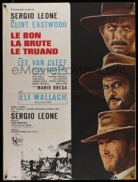 8p485 GOOD, THE BAD & THE UGLY French 23x31 '68 Eastwood, Van Cleef, Wallach, Leone classic!