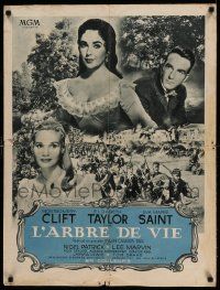 8p490 RAINTREE COUNTY French 24x31 '58 Montgomery Clift, Elizabeth Taylor, Marvin, different!