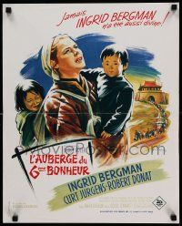8p532 INN OF THE SIXTH HAPPINESS French 18x22 '59 Ingrid Bergman & Curt Jurgens by Boris Grinsson