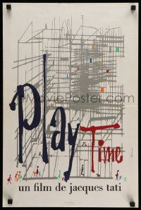 8p542 PLAYTIME French 16x24 '67 Jacques Tati, great artwork by Baudin & Rene Ferracci!