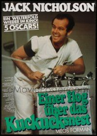8p133 ONE FLEW OVER THE CUCKOO'S NEST German 1981 laughing Jack Nicholson, Forman's classic!