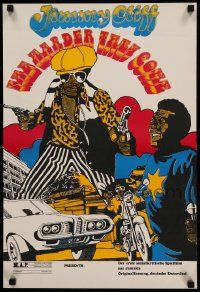 8p148 HARDER THEY COME German 16x23 '80 Jimmy Cliff, Jamaican reggae music crime thriller!