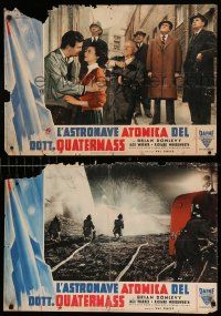 8p234 CREEPING UNKNOWN set of 2 Italian 19x26 pbustas '56 Val Guest's Quatermass Xperiment, Hammer!