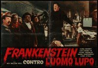 8p220 FRANKENSTEIN MEETS THE WOLF MAN set of 5 Italian 18x27 pbustas R60s Lugosi as the creature!