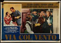 8p250 GONE WITH THE WIND Italian 18x26 pbusta R70s Clark Gable & Vivien Leigh, Leslie Howard!
