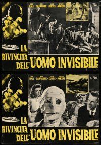 8p238 INVISIBLE MAN'S REVENGE set of 2 Italian 18x27 pbustas R60s H.G. Wells, cool different images