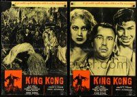 8p239 KING KONG set of 2 Italian 19x27 pbustas R60s Fay Wray, Cabot, Armstrong & giant ape!