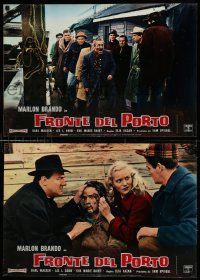 8p231 ON THE WATERFRONT set of 3 Italian 18x27 pbustas R60 Elia Kazan, Malden, Marlon Brando!