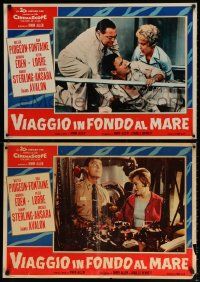 8p219 VOYAGE TO THE BOTTOM OF THE SEA set of 6 Italian photobustas '62 Lorre , Eden, Pidgeon!