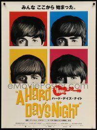 8p896 HARD DAY'S NIGHT Japanese 29x41 R01 great image of The Beatles, rock & roll classic!