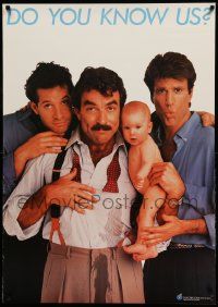 8p924 THREE MEN & A BABY teaser Japanese 29x41 '88 Tom Selleck, Ted Danson, Steve Guttenberg!