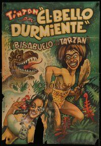 8p419 EL BELLO DURMIENTE Spanish '52 Cabral art of caveman Tin-Tan as great grandfather of Tarzan!
