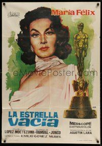 8p439 LA ESTRELLA VACIA Spanish '62 art of Empty Star Maria Felix with Oscar by Jano!