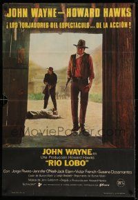 8p456 RIO LOBO Spanish '71 Howard Hawks, Give 'em Hell, John Wayne, great cowboy image!