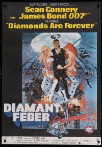 8p080 DIAMONDS ARE FOREVER Swedish R82 art of Sean Connery as James Bond 007 by Robert McGinnis!