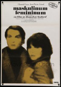 8p093 MASCULINE-FEMININE Swedish '66 Jean-Luc Godard's Masculin, Feminin