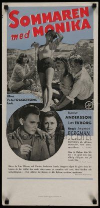8p107 SUMMER WITH MONIKA Swedish stolpe R63 Ingmar Bergman bad girl!