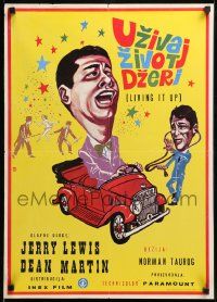 8p298 LIVING IT UP Yugoslavian 19x27 '54 Janet Leigh, art of wacky Dean Martin & Jerry Lewis!