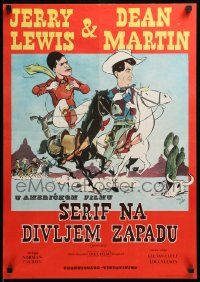 8p309 PARDNERS Yugoslavian 19x27 '73 wacky cowboys Jerry Lewis & Dean Martin in western action!