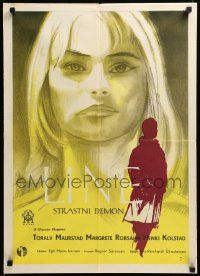8p310 PASSIONATE DEMONS Yugoslavian 20x28 '61 Margarete Robsahm in title role, Passionate Demons!
