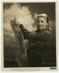 8r050 AFFAIRS OF SUSAN 8.25x10 still '45 portrait of pretty smiling Joan Fontaine standing by tree!