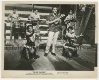 8r126 BLUE HAWAII 8.25x10 still '61 Elvis Presley playing ukelele with Hawaiian band & dancers!