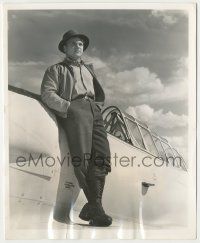 8r166 CAPTAINS OF THE CLOUDS candid 8.25x10 still '42 James Cagney on wing of a trainer by Julian!