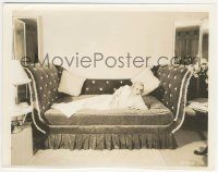 8r171 CAROLE LOMBARD 7.75x10 still '30s laying on a great bed from the Empire-Directoire period!