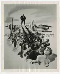 8r188 CITIZEN KANE 8.25x10 still '40 wonderful publicity art of giant Orson Welles by Widhoff!