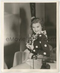 8r197 COLLEGE RHYTHM deluxe 8x9.75 key book still '34 c/u of Helen Mack in spotted blouse w/perfume