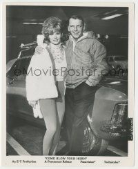 8r198 COME BLOW YOUR HORN 8x10 still '63 Frank Sinatra smiling & standing by sexy Jill St. John!