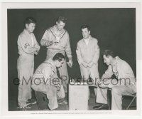 8r204 CONQUEST OF SPACE candid 8.25x10 still '55 Phil Foster plays chess between scenes!