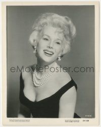 8r308 EVA GABOR 8x10.25 still '58 waist-high smiling portrait in pearls while making Gigi!