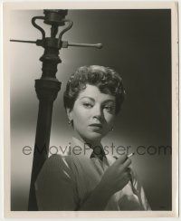 8r337 FLAME & THE FLESH 8x10 still '54 brunette Lana Turner close up smoking by lamp post!
