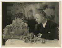 8r340 FLAMING GOLD 8x10.25 still '33 sad Mae Clarke & William Boyd at table, she signed the back!