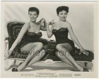 8r367 GENTLEMEN MARRY BRUNETTES 8x10 still '55 Jane Russell & Jeanne Crain in sexy fishnets!