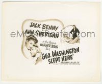 8r373 GEORGE WASHINGTON SLEPT HERE 8.25x10 still '42 Ann Sheridan & Jack Benny on the half-sheet!