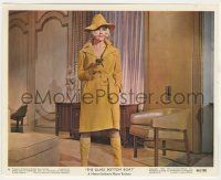 8r016 GLASS BOTTOM BOAT color 8x10 still #6 '66 sexy smiling Doris Day in trench coat pointing gun!