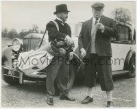 8r404 GOLDFINGER 7.5x9.5 still '64 Gert Frobe plays golf & Oddjob is his caddy by Rolls-Royce!