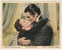 8r017 GONE WITH THE WIND color 8x10 still #1 R68 close up of Vivien Leigh embracing Clark Gable!