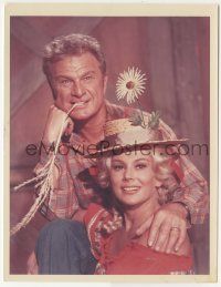 8r018 GREEN ACRES color TV 7x9.25 still '65 Eddie Albert & Eva Gabor as wacky hillbilly transplants!